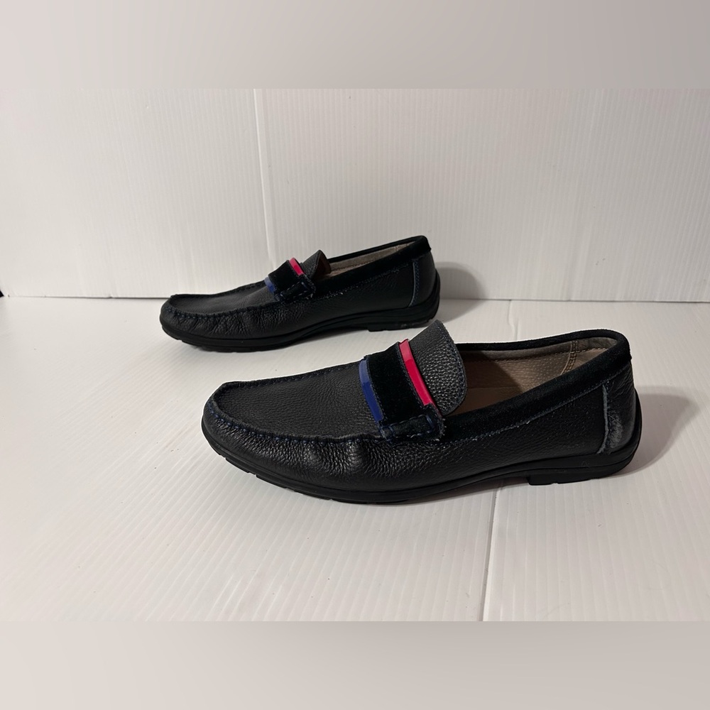 Da Vinci black leather slip on loafer shoe men size 8.5 US / 41 EU